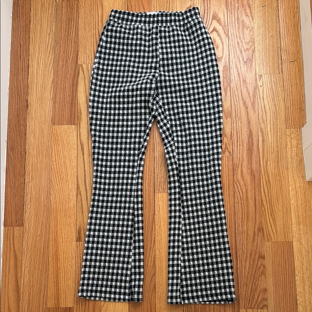 Urban outfitters gingham flare pants - small